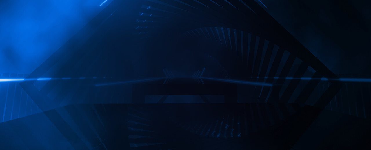 Key art for the VR rhythm game Beat Saber with red and blue sabers